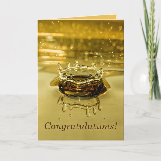 Golden Water-Crown Splash | Greeting Card Kaart (Voorkant)