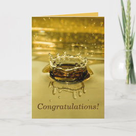 Golden Water-Crown Splash | Greeting Card Kaart