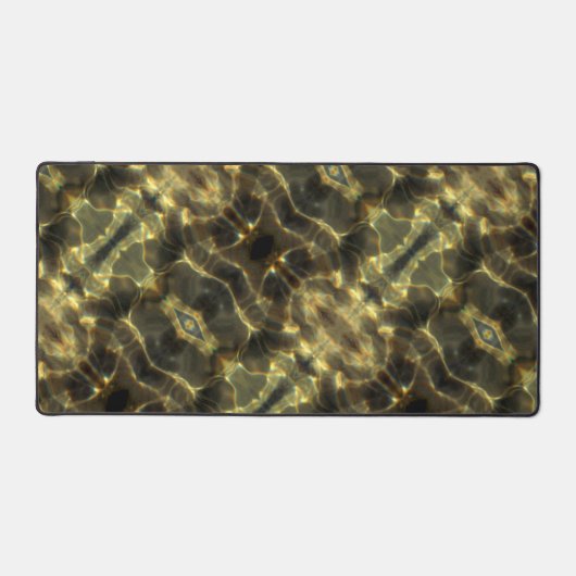 Golden Water Elegant Abstract Bureaumat (Voorkant)