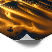 Golden Waterfall Abstracte muurkunst Poster (Hoek)