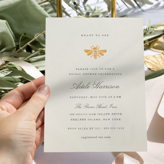 Golden Waterverf Bee Vrijgezellenfeest Kaart