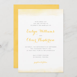 Golden Waterverf Dip Wedding Kaart