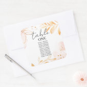 Golden Waterverf Glitter Tafel Nummers Bruiloft Vierkante Sticker (Envelop)
