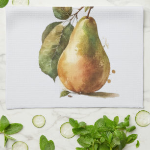 Golden Waterverf Pears-zomer Theedoek