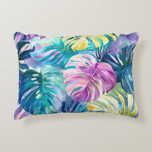 Golden Waterverf Tropical Leaves Paradise Accent Kussen