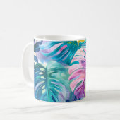 Golden Waterverf Tropical Leaves Paradise Koffiemok (Voorkant links)