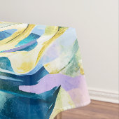 Golden Waterverf Tropical Leaves Paradise Tafelkleed (Voorbeeld)