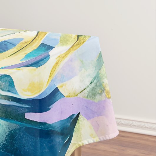 Golden Waterverf Tropical Leaves Paradise Tafelkleed (Voorbeeld)