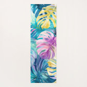 Golden Waterverf Tropical Leaves Paradise Yogamat (Achterkant)
