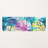 Golden Waterverf Tropical Leaves Paradise Yogamat (Voorkant (horizontaal))