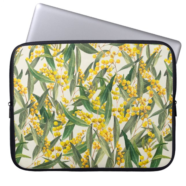 Golden Wattle (Acacia pycnantha) is de Australisch Laptop Sleeve (Voorkant)