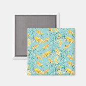 Golden Wattle Branch in Blue Magneet (Voorkant / Achterkant)