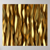 Golden Wave 3D render. Poster (Voorkant)