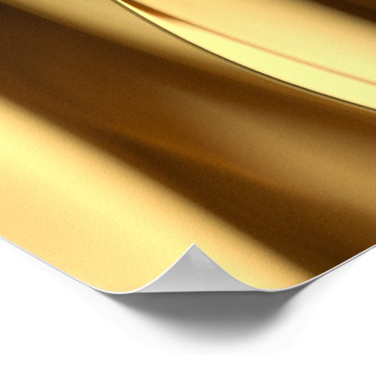 Golden Wave 3D render. Poster (Hoek)