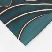 Golden Wave - Blauwgroen en Goud Abstract Fleece Deken (Hoek)