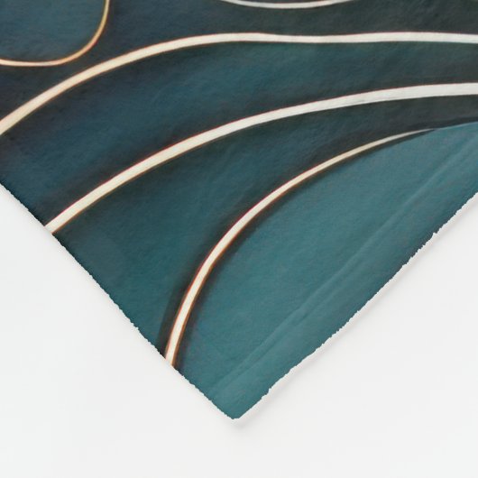 Golden Wave - Blauwgroen en Goud Abstract Fleece Deken (Hoek)