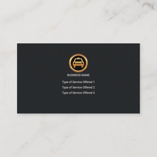 Golden Wave Curve Elegant Cyan Grunge Taxi Visitekaartje (Achterkant)