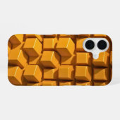 Golden Wave Gradient iPhone 16 Hoesje – Luxe Amber (Achterkant horizontaal)