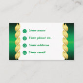 Golden Wave on Metallic Green Design Visitekaartje (Voorkant)