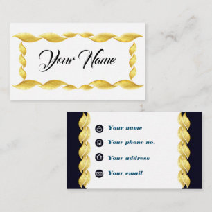 Golden Wave on White Design Visitekaartje