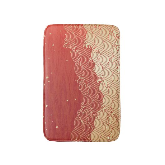 Golden Wave Paper Texture Pattern Badmat (Voorkant Verticaal)
