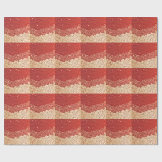 Golden Wave Paper Texture Pattern Cadeaupapier (Vlak)