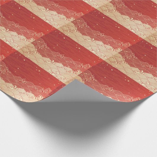 Golden Wave Paper Texture Pattern Cadeaupapier (Hoek)