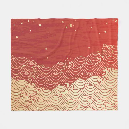 Golden Wave Paper Texture Pattern Fleece Deken (Voorkant (Horizontaal))