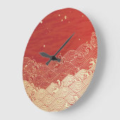 Golden Wave Paper Texture Pattern Grote Klok (Hoek)