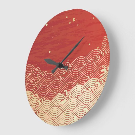 Golden Wave Paper Texture Pattern Grote Klok (Hoek)