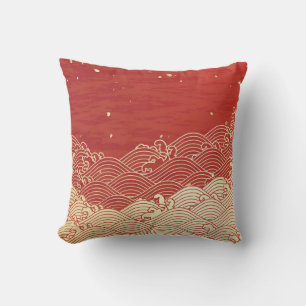 Golden Wave Paper Texture Pattern Kussen