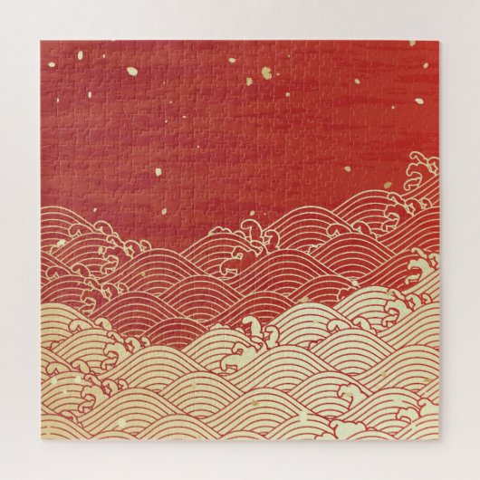 Golden Wave Paper Texture Pattern Legpuzzel (Verticaal)