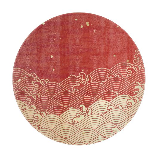 Golden Wave Paper Texture Pattern Snijplank (Voorkant)