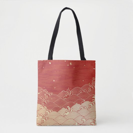 Golden Wave Paper Texture Pattern Tote Bag (Voorkant)