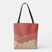 Golden Wave Paper Texture Pattern Tote Bag (Achterkant)