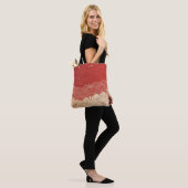 Golden Wave Paper Texture Pattern Tote Bag (Op model)