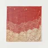 Golden Wave Paper Texture Pattern Wandkleed (Voorkant)