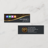 Golden Wave Stylish Brown Grunge Logistics Mini Visitekaartje (Voorkant / Achterkant)