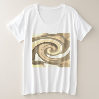 Golden wave trendy stylish fashion grote maat t-shirt
