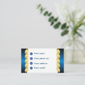Golden Wave voor Metallic Blue Design Visitekaartje (Staand voorkant)
