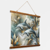 Golden Waves Dolphins Hangend Wandkleed (Gebogen)