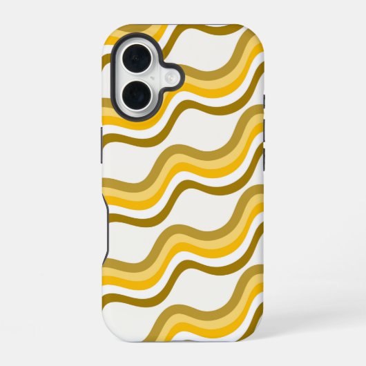 Golden Waves Pattern iPhone 16 Hoesje (Achterkant)