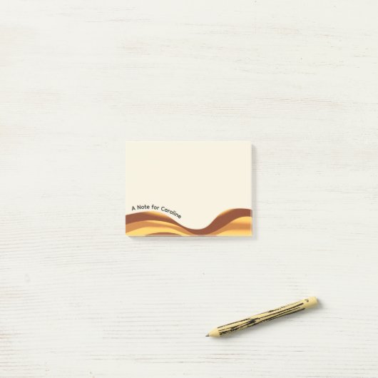 Golden Waves Post-it® Notes (Op bureau)