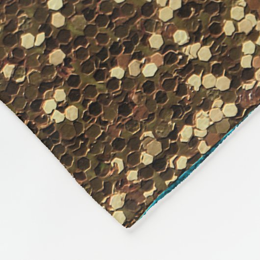 Golden Waves Under Moonlit Mountains Fleece Deken (Hoek)