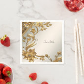 Golden Wavy bladeren Bloemen Servet (Insitu)