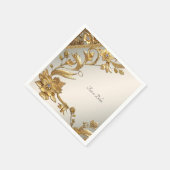 Golden Wavy bladeren Bloemen Servet