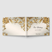 Golden Wavy Leaves Floral Gastenboek (Volledig)