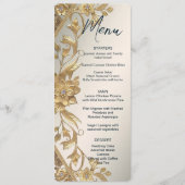 Golden Wavy Leaves Floral Menu (Voorkant)