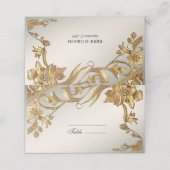 Golden Wavy Leaves Floral Place Card Plaatskaartje (Buitenkant ongevouwen)