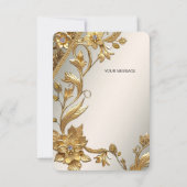 Golden Wavy Leaves Floral Thank You Card Bedankkaart (Achterkant)